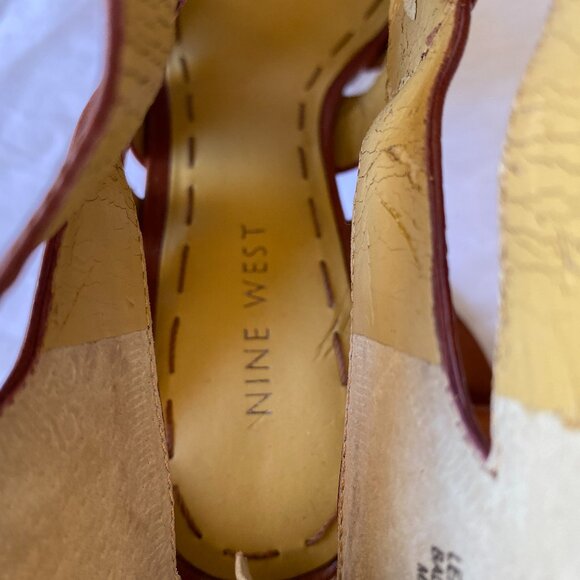 Nine West Leather Gladiator Caged Heel Open Toe Sandals - Picture 4 of 11